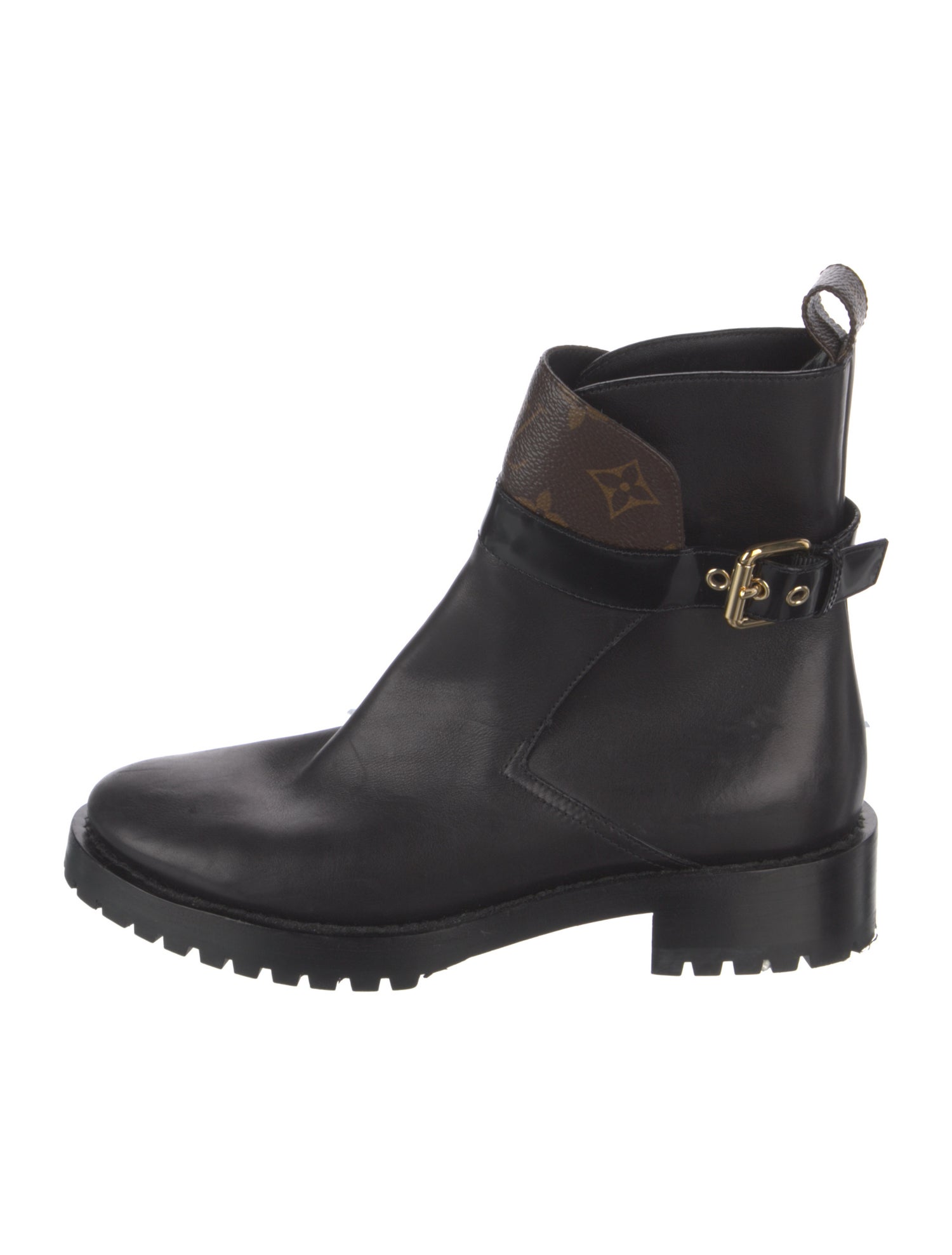 Louis Vuitton LV Monogram Leather Combat Boots