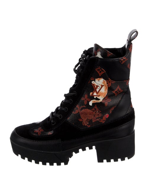 Louis Vuitton Catogram Print Printed Combat Boots