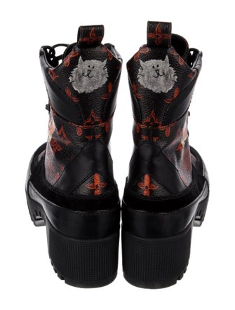 Louis Vuitton Catogram Print Printed Combat Boots