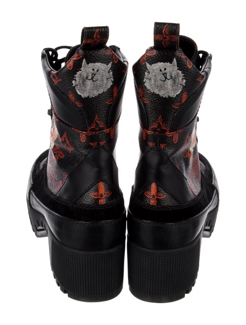 Louis Vuitton Catogram Print Printed Combat Boots