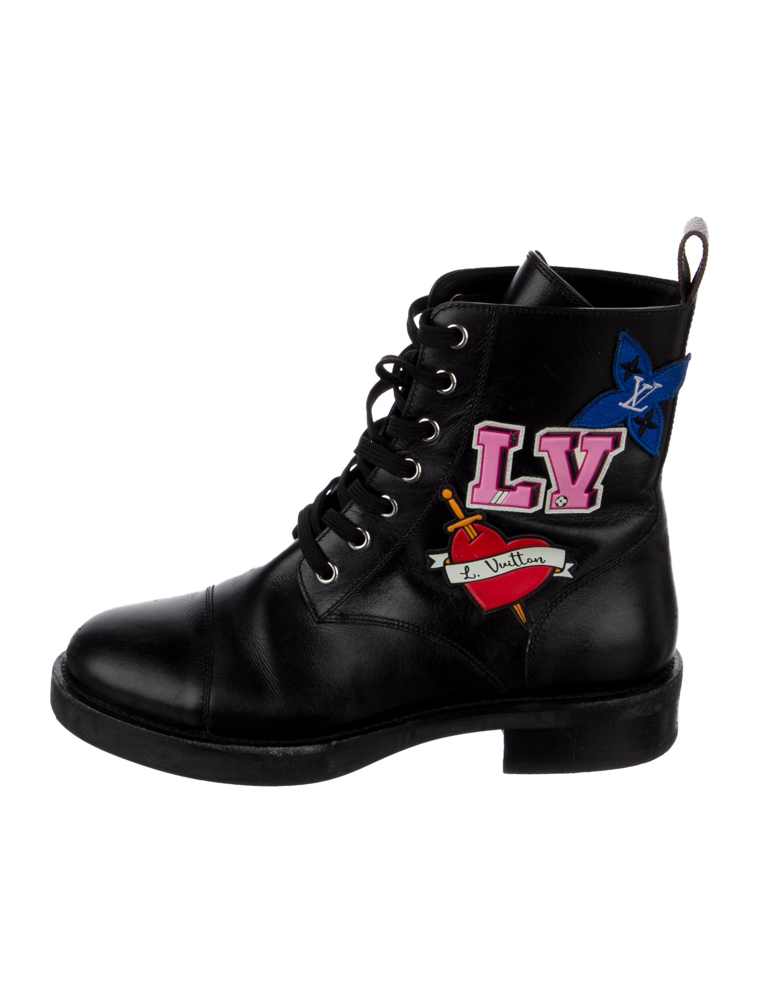 Louis Vuitton LV Monogram Leather Combat Boots