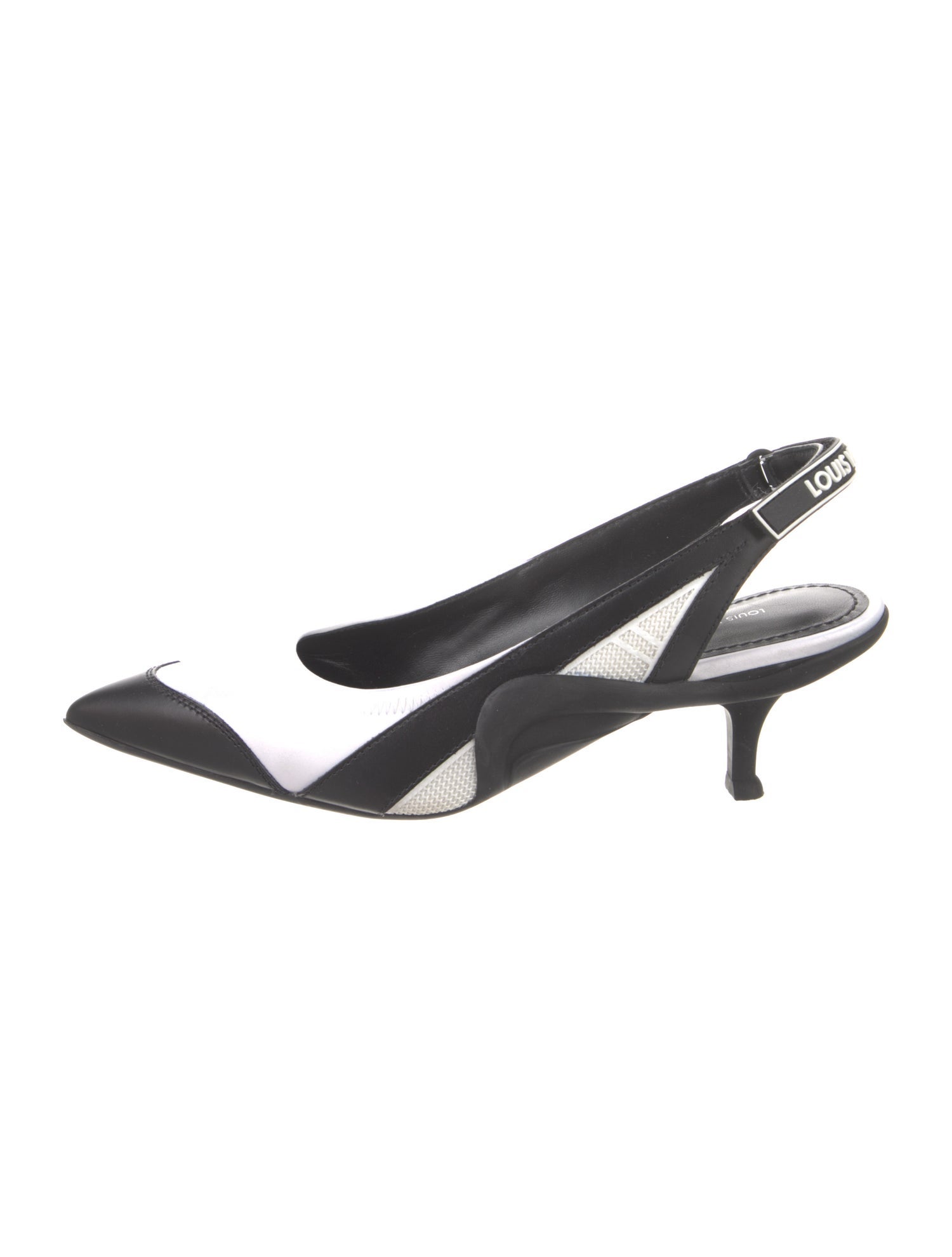 Louis Vuitton Leather Colorblock Pattern Slingback Pumps