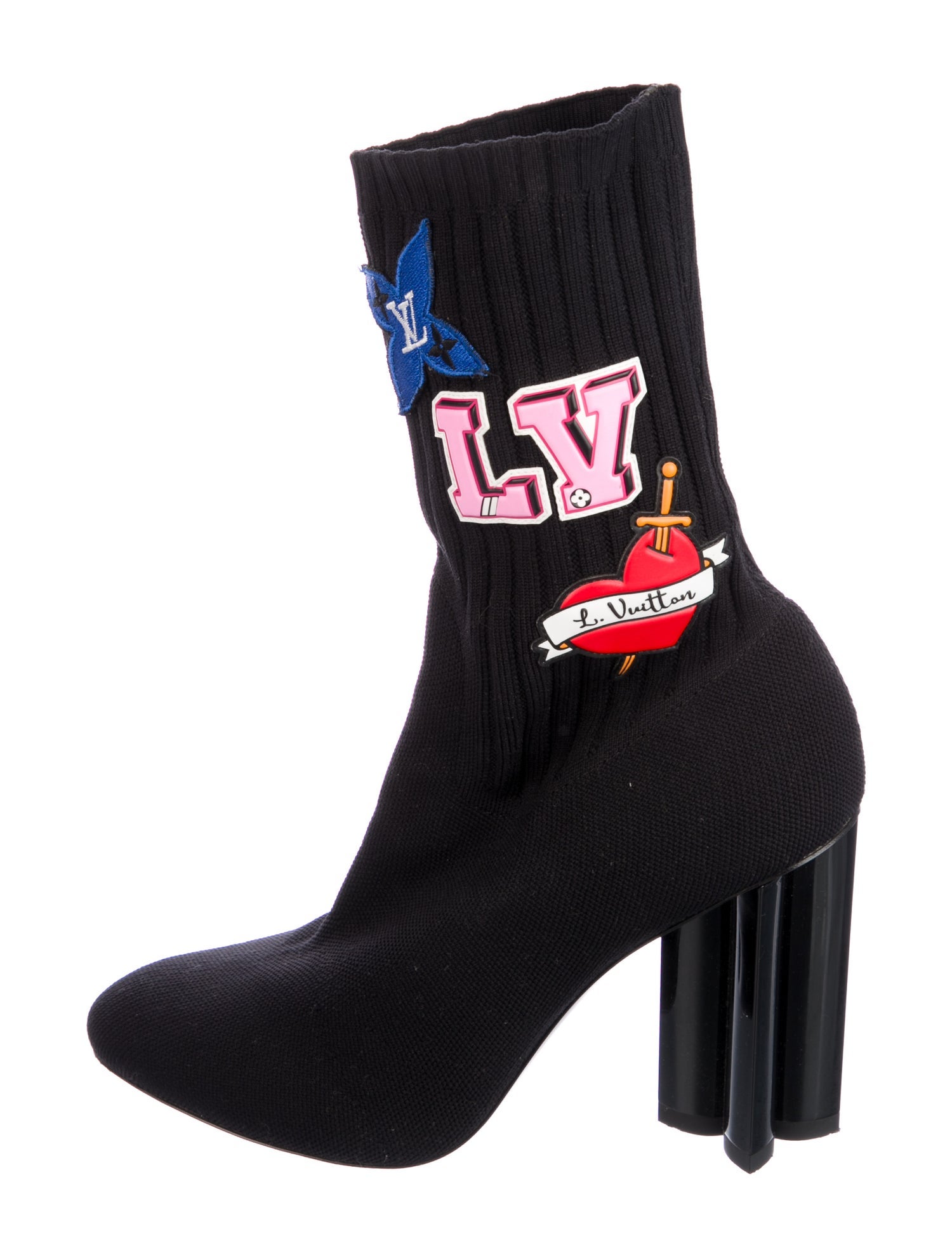 Louis Vuitton Printed Embroidered Accent Sock Boots