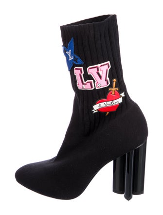 Louis Vuitton Printed Embroidered Accent Sock Boots