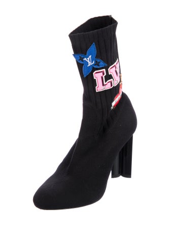 Louis Vuitton Printed Embroidered Accent Sock Boots