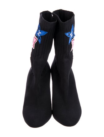Louis Vuitton Printed Embroidered Accent Sock Boots