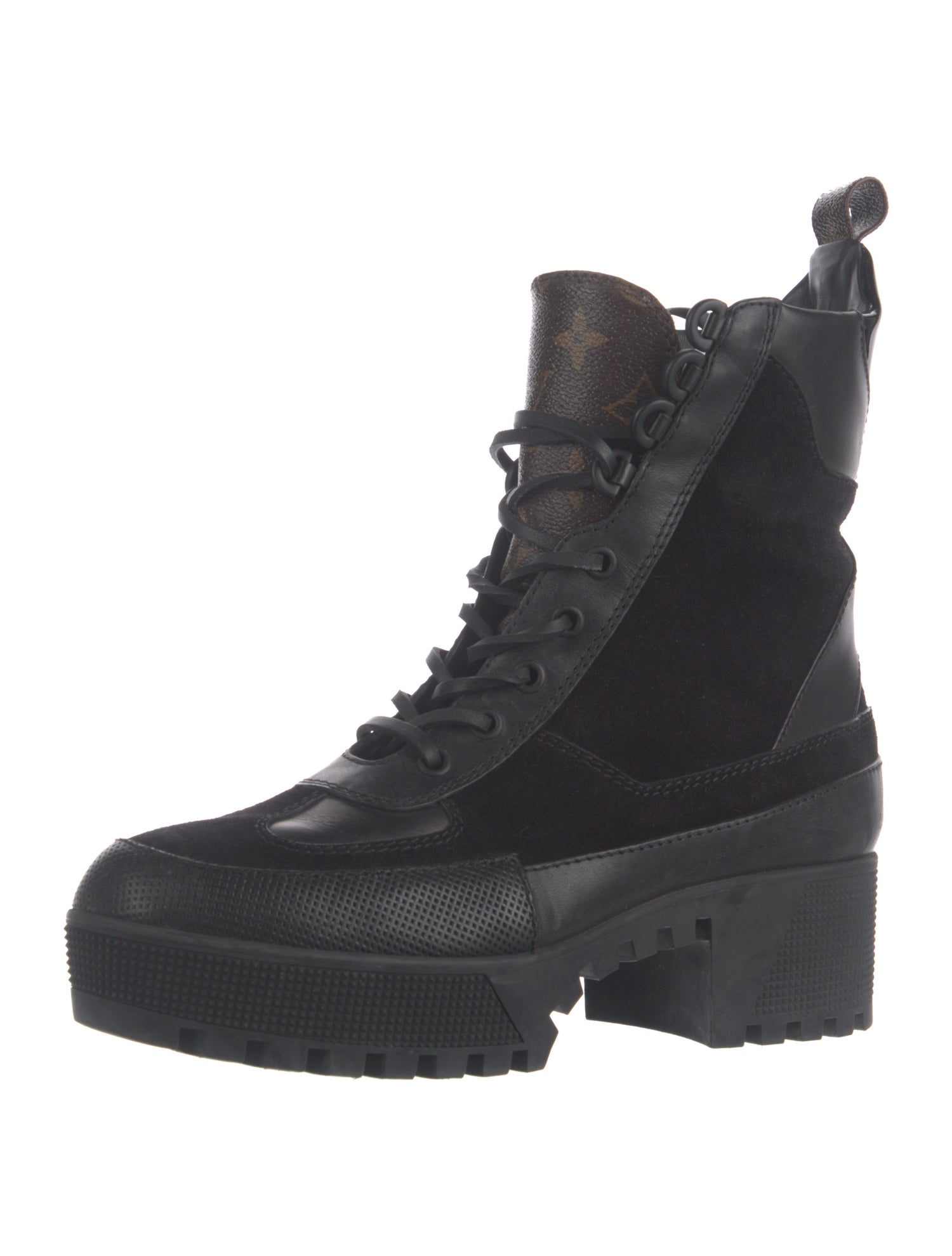 Louis Vuitton LV Monogram Suede Combat Boots