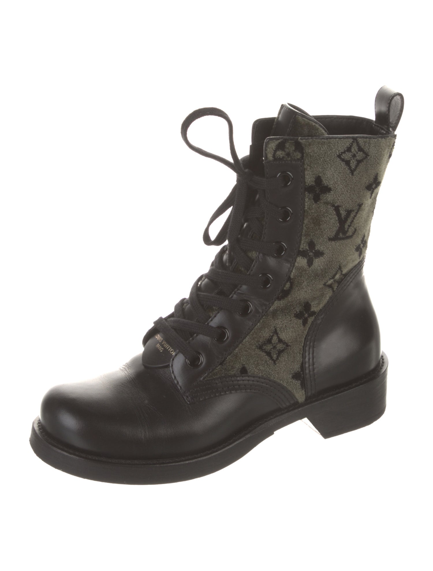 Louis Vuitton LV Monogram Leather Combat Boots