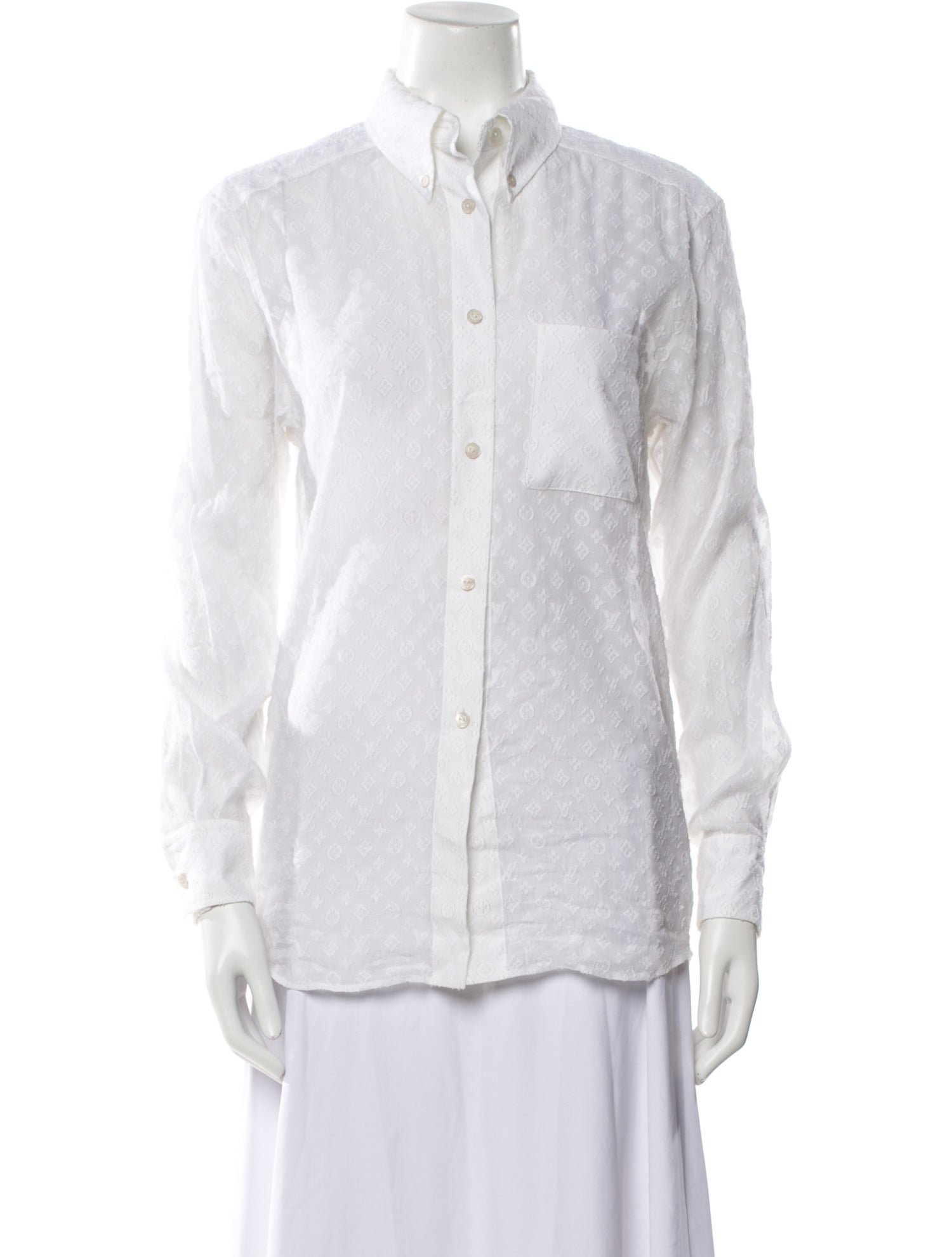 Louis Vuitton Long Sleeve Button-Up Top