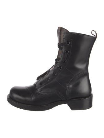 Louis Vuitton LV Monogram Leather Combat Boots