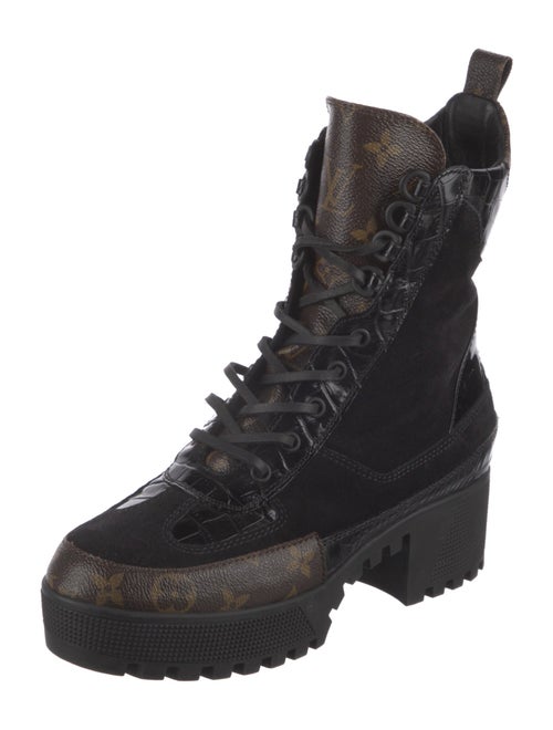 Louis Vuitton LV Monogram Suede Combat Boots