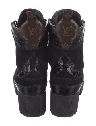Louis Vuitton LV Monogram Suede Combat Boots