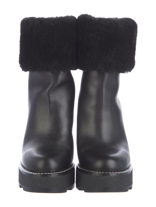 Louis Vuitton Leather Fur Trim Boots