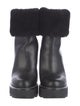 Louis Vuitton Leather Fur Trim Boots