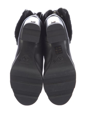 Louis Vuitton Leather Fur Trim Boots