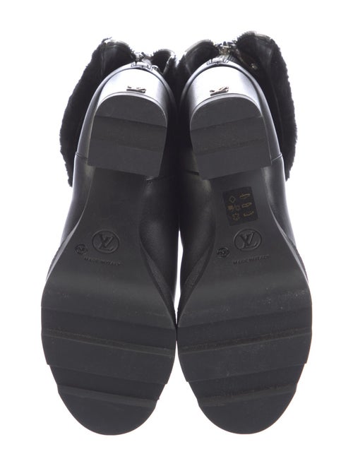 Louis Vuitton Leather Fur Trim Boots