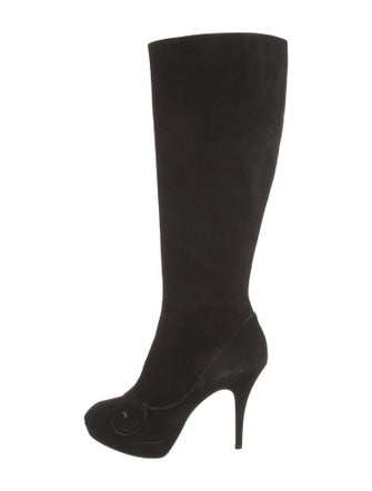 Louis Vuitton Suede Leather Trim Embellishment Boots