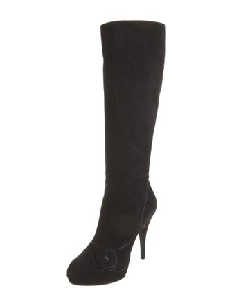 Louis Vuitton Suede Leather Trim Embellishment Boots