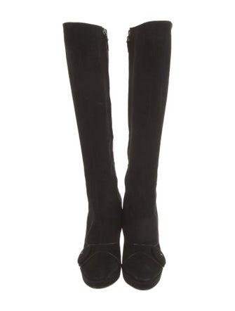 Louis Vuitton Suede Leather Trim Embellishment Boots