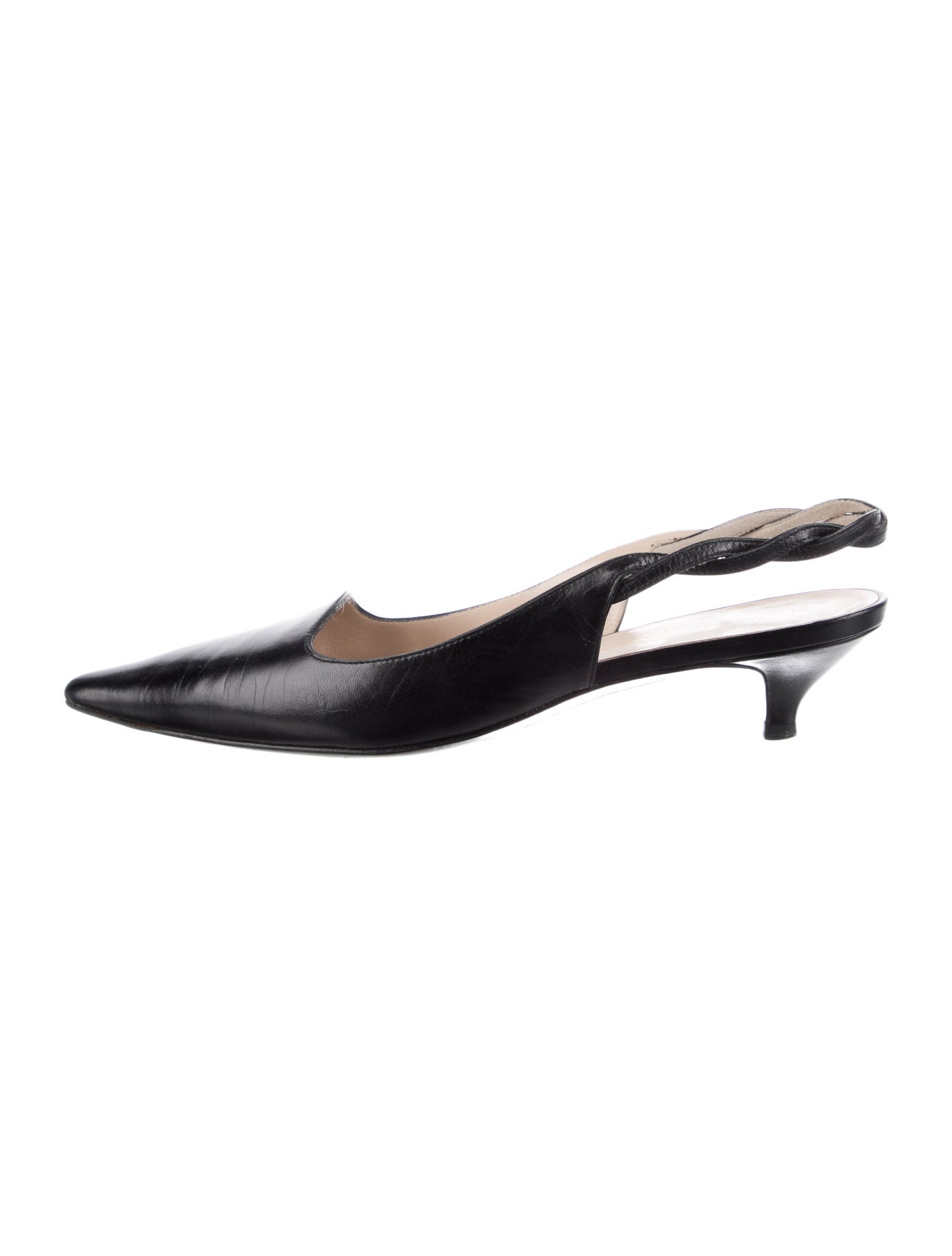Louis Vuitton Leather Braided Accents Slingback Pumps