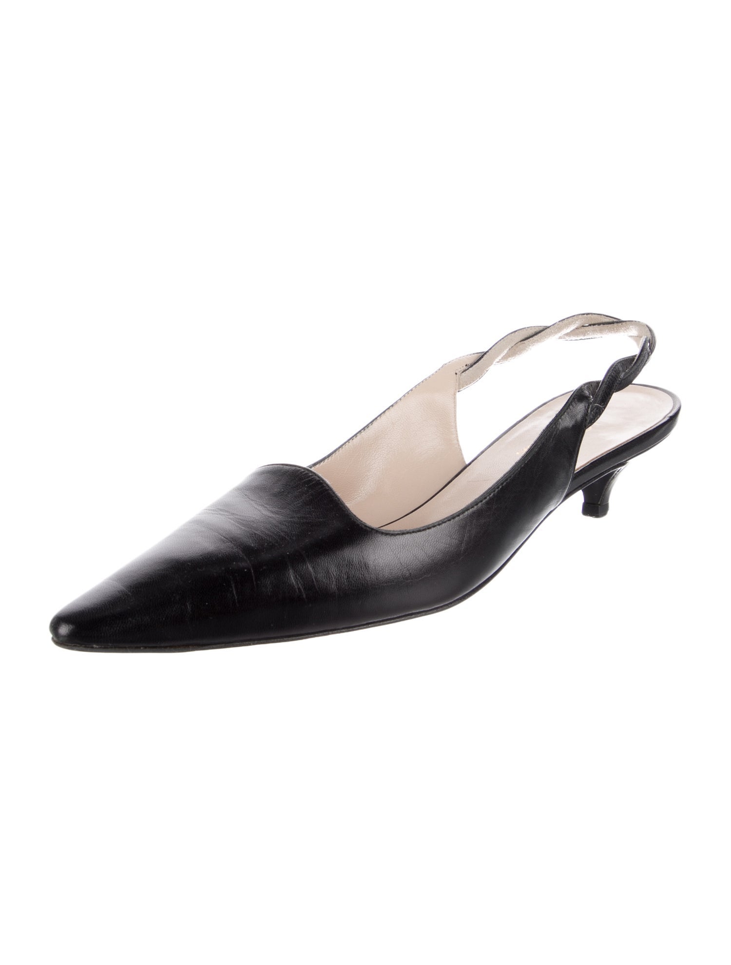 Louis Vuitton Leather Braided Accents Slingback Pumps