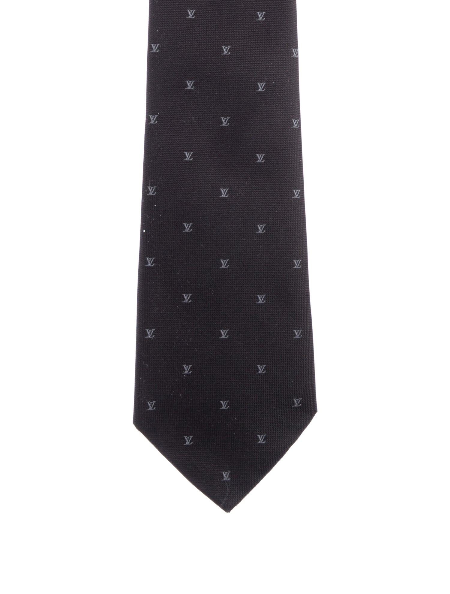 Louis Vuitton black pattern print tie