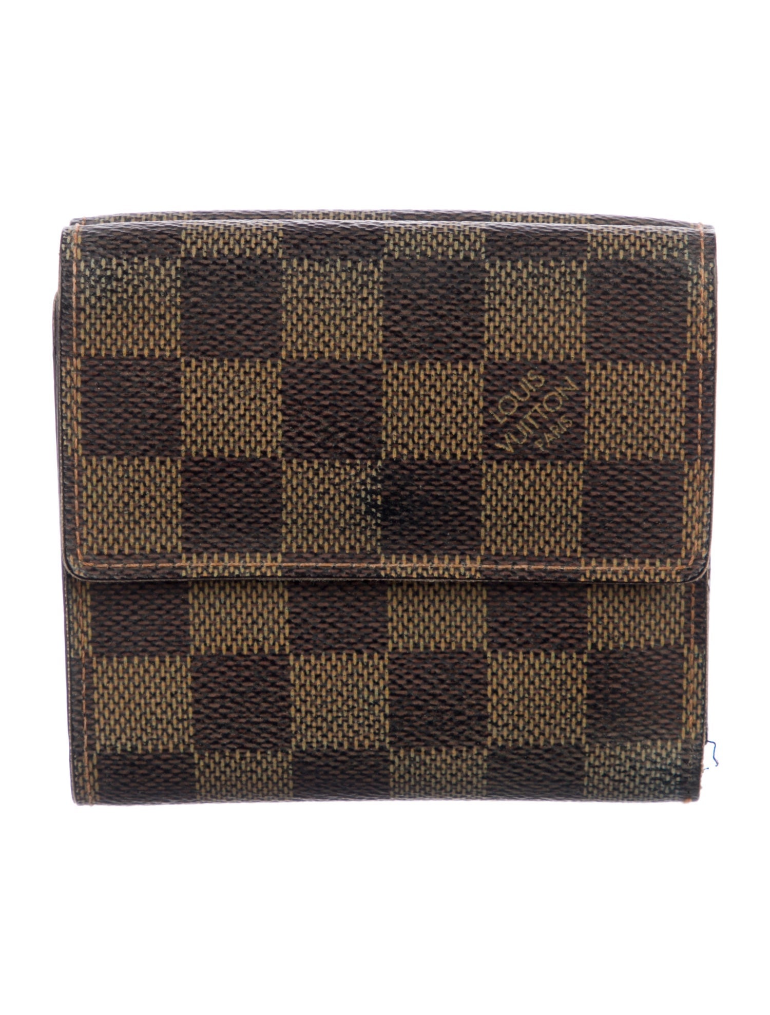 Louis Vuitton Damier Ebene Pattern Coated Canvas Elise Wallet