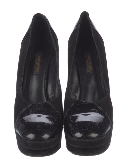 Louis Vuitton Monogram Pattern Suede Pumps