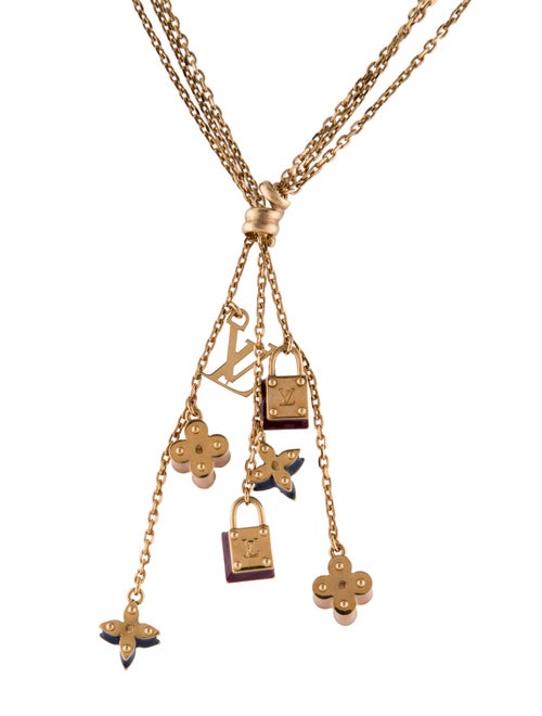 Louis Vuitton Enamel Sweet Charm Monogram Lavalier Necklace