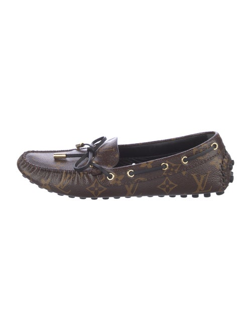 Louis Vuitton LV Monogram Leather Trim Embellishment Loafers