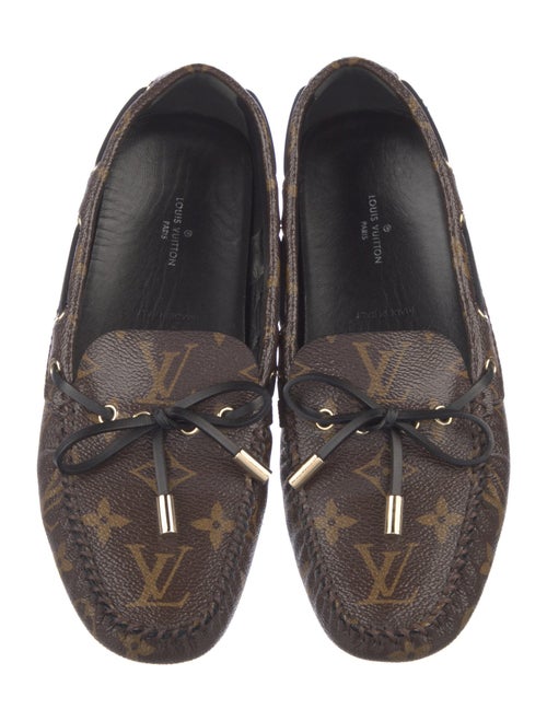 Louis Vuitton LV Monogram Leather Trim Embellishment Loafers