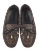 Louis Vuitton LV Monogram Leather Trim Embellishment Loafers