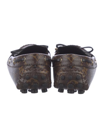 Louis Vuitton LV Monogram Leather Trim Embellishment Loafers