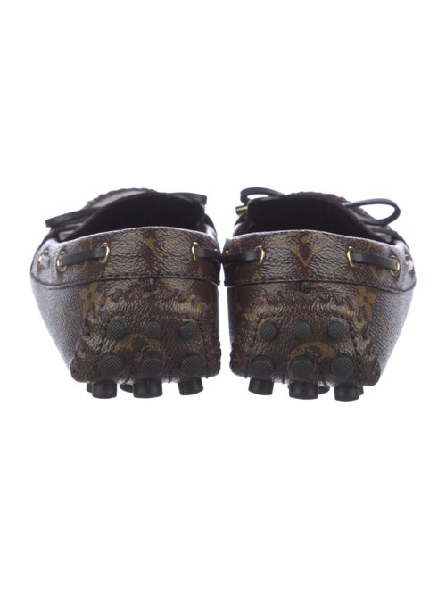 Louis Vuitton LV Monogram Leather Trim Embellishment Loafers