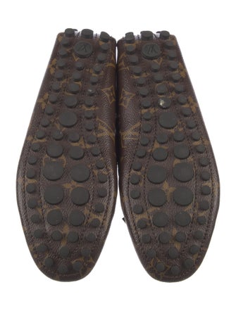 Louis Vuitton LV Monogram Leather Trim Embellishment Loafers
