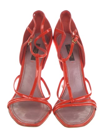 Louis Vuitton Patent Leather T-Strap Sandals