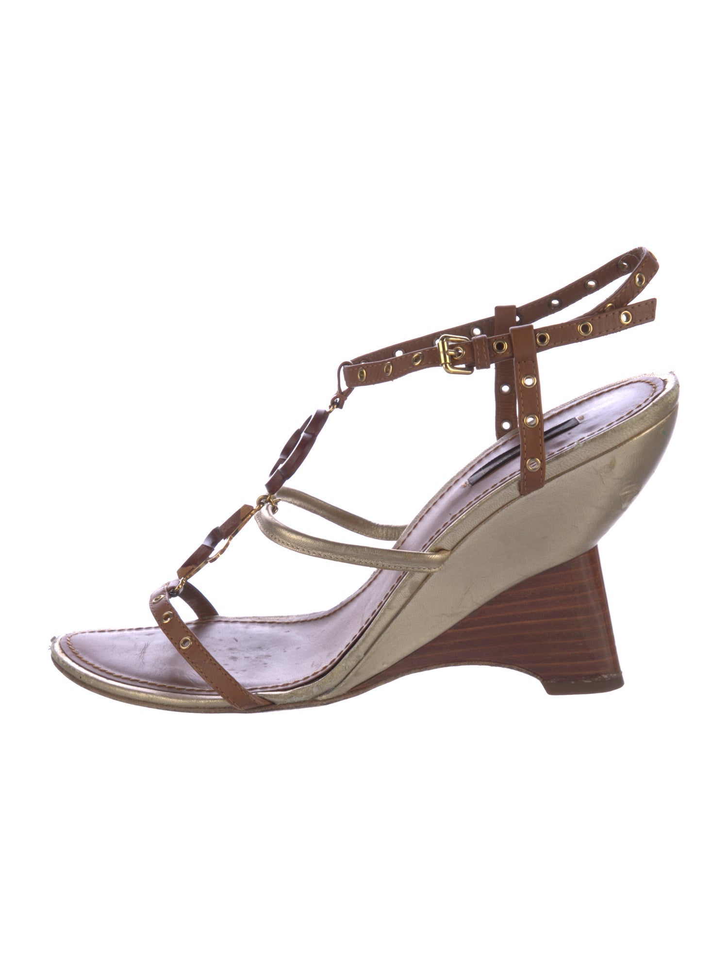 Louis Vuitton Leather T-Strap Sandals