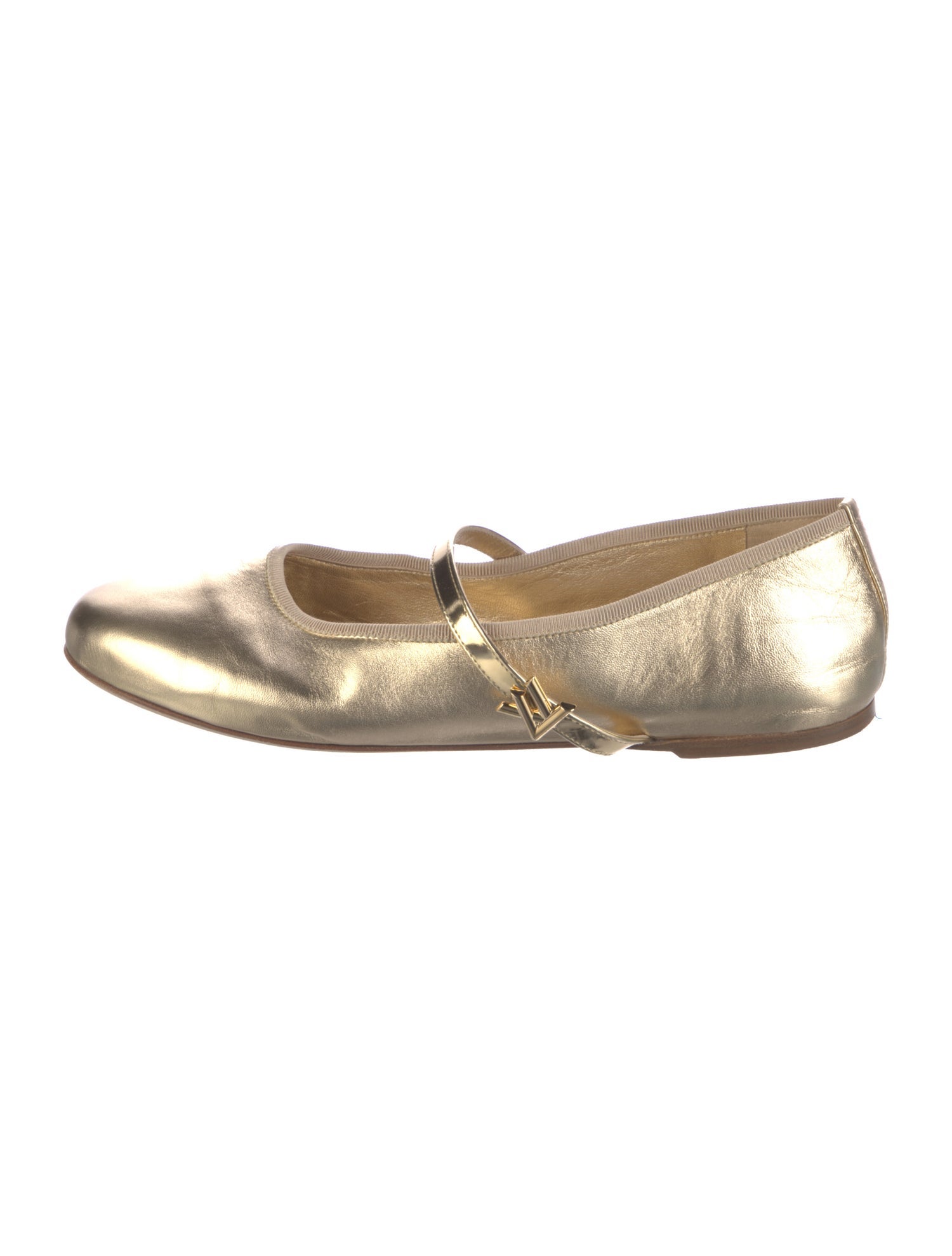 Louis Vuitton Romy Leather Mary Jane Flats