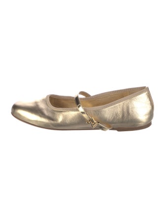 Louis Vuitton Romy Leather Mary Jane Flats