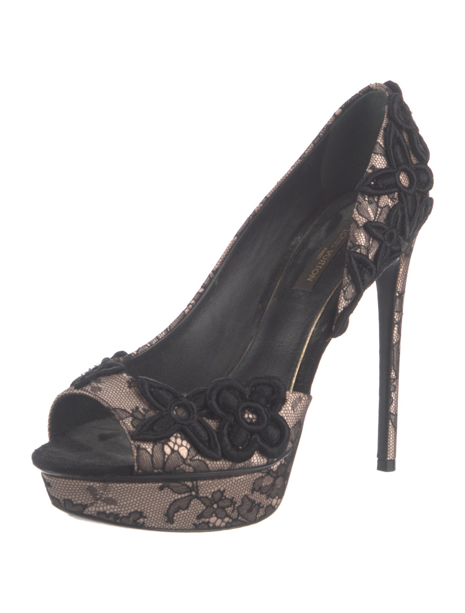 Louis Vuitton Lace Lace Pattern D'Orsay Pumps