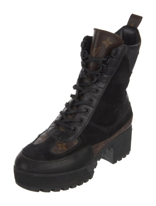 Louis Vuitton LV Monogram Suede Combat Boots