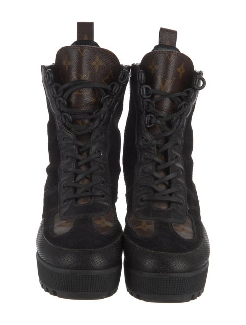 Louis Vuitton LV Monogram Suede Combat Boots