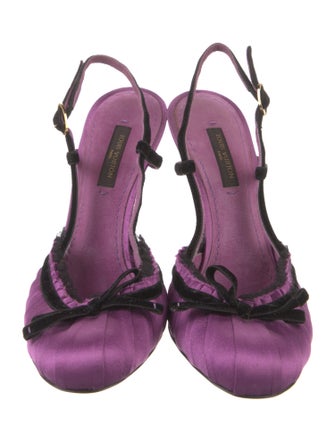 Louis Vuitton Satin Mesh Accents T-Strap Sandals