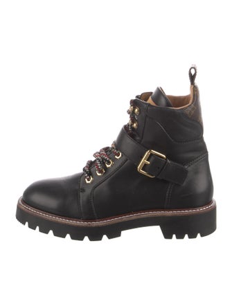 Louis Vuitton LV Monogram Leather Combat Boots