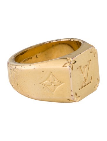 Louis Vuitton Signet Ring Monogram Square L | 9.5
