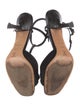 Louis Vuitton Ponyhair Leather Trim Embellishment T-Strap Sandals