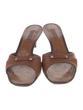 Louis Vuitton LV Monogram Leather Slides