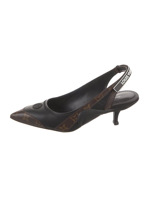 Louis Vuitton LV Monogram Mesh Accents Slingback Pumps