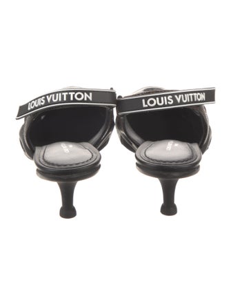 Louis Vuitton LV Monogram Mesh Accents Slingback Pumps