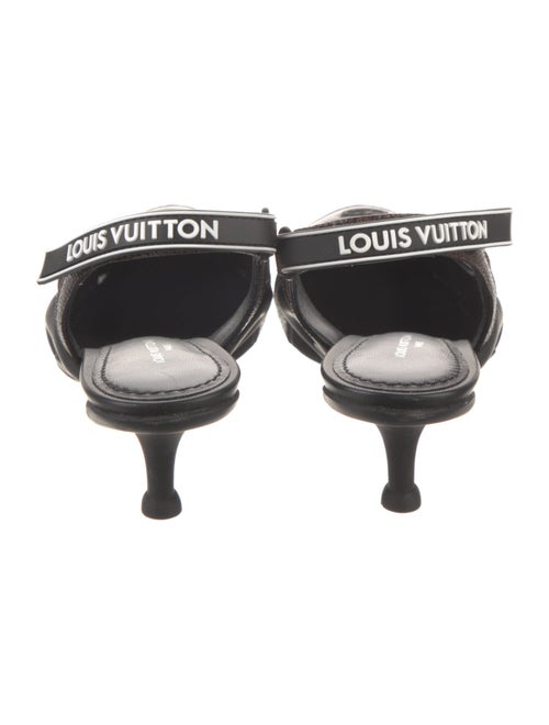 Louis Vuitton LV Monogram Mesh Accents Slingback Pumps